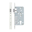 High quality image of the Vier - Din Nightlatch - Backset 55mm - 2 Pc Forend - Square - PCW - Powder Coated White | Sku. vdl7255-nl-pcw | available to order from Trade Door Handles.