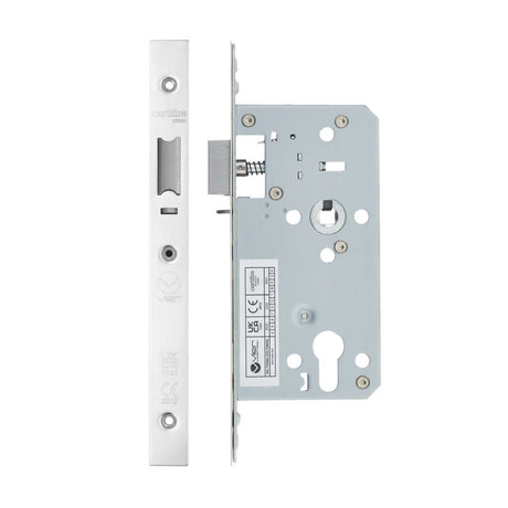 High quality image of the Vier - Din Nightlatch - Backset 55mm - 2 Pc Forend - Square - Polished Stainless Steel | Sku. vdl7255-nl-pss | available to order from Trade Door Handles.