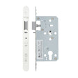 High quality image of the Vier - Din Nightlatch - Backset 55mm - 2 Pc Forend - Radius - PCW - Powder Coated White | Sku. vdl7255-nl-r-pcw | available to order from Trade Door Handles.