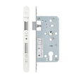 High quality image of the Vier - Din Euro Sashlock- Backset 55mm - 2 Pc Forend - Radius - PCW - Powder Coated White | Sku. vdl7255-r-pcw | available to order from Trade Door Handles.