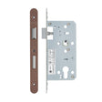 High quality image of the Vier - Din Euro Sashlock- Backset 55mm - 2 Pc Forend - Radius - PVD Satin Bronze | Sku. vdl7255-r-pvdbz | available to order from Trade Door Handles.