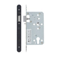 High quality image of the Vier - Din Nightlatch - Backset 60mm - 2 Pc Forend - Radius - PCB - Powder Coated Black | Sku. vdl7260-nl-r-pcb | available to order from Trade Door Handles.