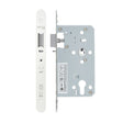 High quality image of the Vier - Din Nightlatch - Backset 60mm - 2 Pc Forend - Radius - PCW - Powder Coated White | Sku. vdl7260-nl-r-pcw | available to order from Trade Door Handles.