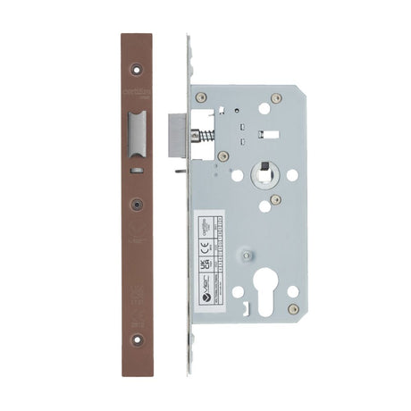 High quality image of the Vier - Din Nightlatch - Backset 60mm - 2 Pc Forend - Radius - PVD Satin Bronze | Sku. vdl7260-nl-r-pvdbz | available to order from Trade Door Handles.