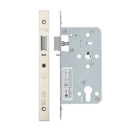 High quality image of the Vier - Din Nightlatch - Backset 60mm - 2 Pc Forend - Square - Stain Stainless Steel | Sku. vdl7260-nl-sss | available to order from Trade Door Handles.