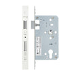 High quality image of the Vier - Din Euro Sashlock- Backset 60mm - 2 Pc Forend - Square - PCW - Powder Coated White | Sku. vdl7260-pcw | available to order from Trade Door Handles.