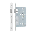 High quality image of the Vier - Din Bathroom- Backset 60mm - 2 Pc Forend - Radius - Polished Stainless Steel | Sku. vdl7860-r-pss | available to order from Trade Door Handles.