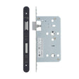 High quality image of the Vier - Din Bathroom- Backset 60mm - 2 Pc Forend - Radius - PVDBLK - PVD Black | Sku. vdl7860-r-pvdblk | available to order from Trade Door Handles.