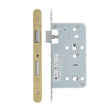 High quality image of the Vier - Din Bathroom- Backset 60mm - 2 Pc Forend - Radius - PVDSB- Satin Brass Effect | Sku. vdl7860-r-pvdsb | available to order from Trade Door Handles.