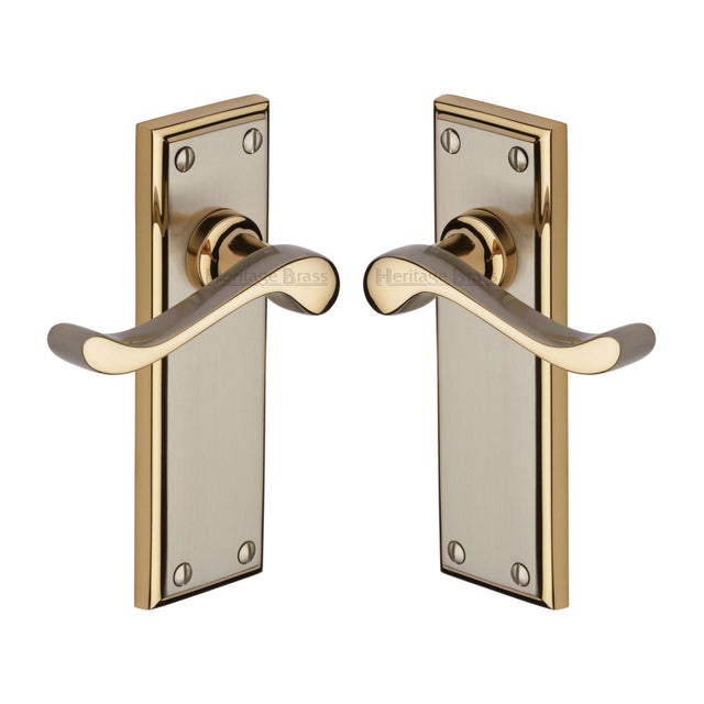 High quality image of the Heritage Brass Door Handle Lever Latch Edwardian Design Jupiter Finish | Sku. w3213-jp | Discounted prices available from Trade Door Handles