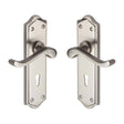 High quality image of the Heritage Brass Door Handle Lever Lock Buckingham Design Satin Nickel Finish | Sku. w4200-sn | Discounted prices available from Trade Door Handles