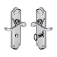 High quality image of the Heritage Brass Door Handle for Bathroom Buckingham Design Polished Chrome Finish | Sku. w4220-pc | Discounted prices available from Trade Door Handles