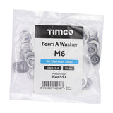 This is an image of Timco - Form A Washers - A2 Stainless Steel M6 - (20 PCS Bag) WA6SSX