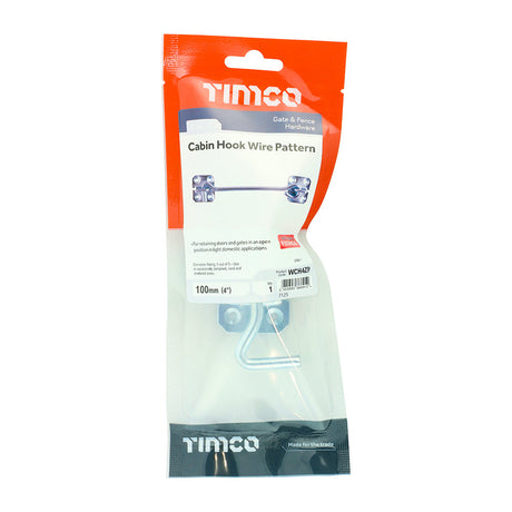 This is an image of Timco - Cabin Hooks - Wire Pattern - Zinc 4" (1 Each TIMpac) WCH4ZP