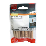 This is an image of Timco - Wooden Dowels 8.0 x 40 (10 Pieces TIMpac) WDOWEL840P