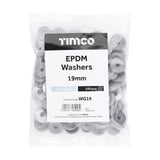 This is an image of Timco - EPDM Washers - Galvanised 19mm - (100 PCS Bag) WG19