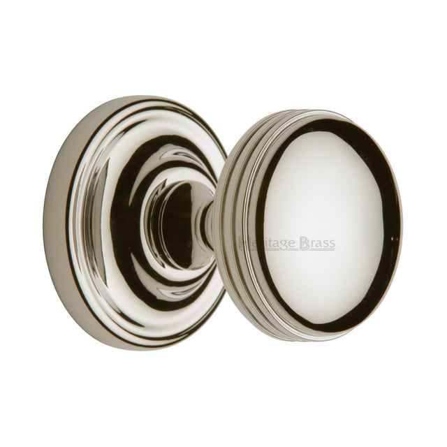 High quality image of the Heritage Brass Mortice Knob on Rose Whitehall Design Polished Nickel Finish
 | Sku. whi6429-pnf | Discounted prices available from Trade Door Handles
