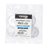 This is an image of Timco - Penny / Repair Washers - A2 Stainless Steel M12 x 35mm - (10 PCS Bag) WP1235SSX