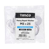 This is an image of Timco - Penny / Repair Washers - A2 Stainless Steel M5 x 25mm - (10 PCS Bag) WP525SSX