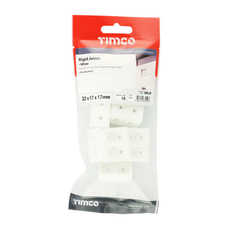This is an image of Timco - Rigid Joints - White 32 x 17 x 17 (10 Pieces TIMpac) WRJP