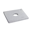 This is an image of Timco - Square Plate Washers - Hot Dipped Galvanised M12 x 50 x 50 x 3mm - (100 PCS Box) WS12503G
