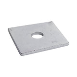 This is an image of Timco - Square Plate Washers - Hot Dipped Galvanised M12 x 50 x 50 x 3mm - (100 PCS Box) WS12503G