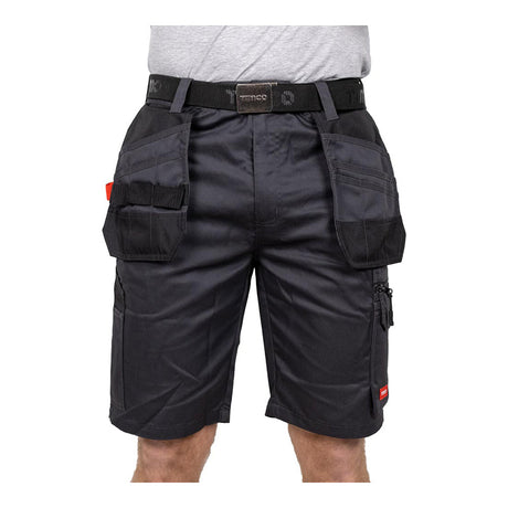 This is an image of Timco - Workman Shorts - Grey/Black W32 (1 Each Bag) WSGBK32