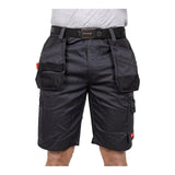 This is an image of Timco - Workman Shorts - Grey/Black W34 (1 Each Bag) WSGBK34