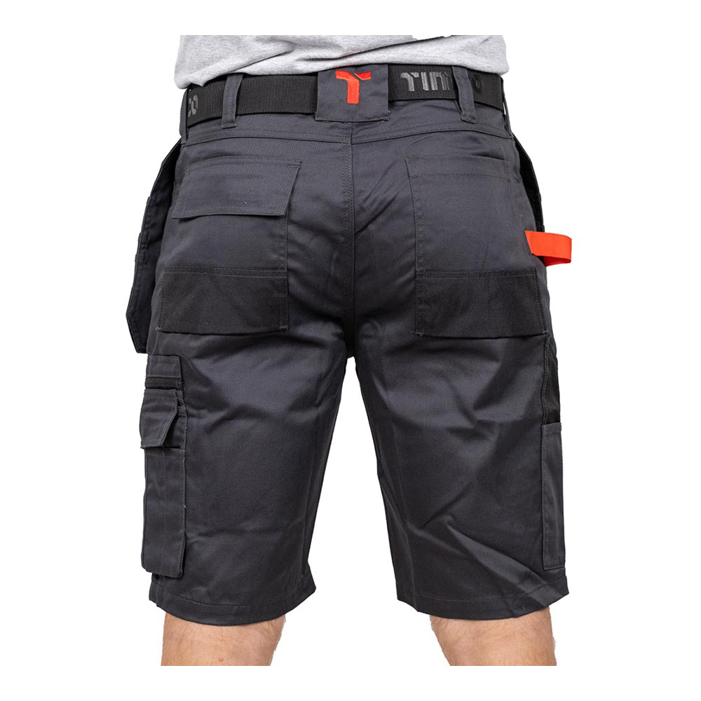 This is an image of Timco - Workman Shorts - Grey/Black W34 (1 Each Bag) WSGBK34