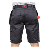 This is an image of Timco - Workman Shorts - Grey/Black W34 (1 Each Bag) WSGBK34