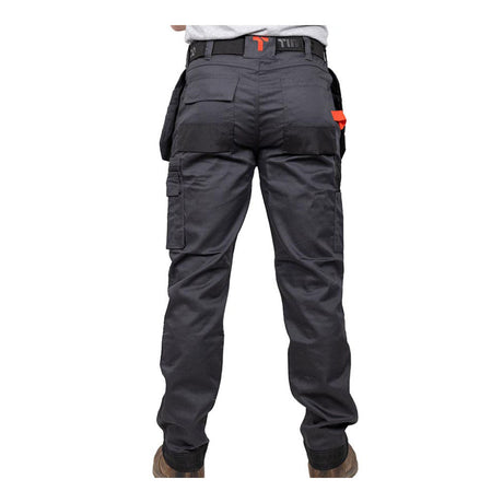 This is an image of Timco - Workman Trousers - Grey/Black W30 L32 (1 Each Bag) WTGBK3032