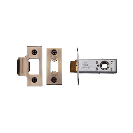 High quality image of York Security - Architectural Tubular Latch 2 1/2" - Antique Brass | Sku. ykal2n-at | available to order from Trade Door Handles in Kendal.
