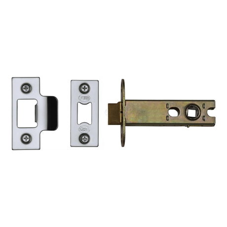 High quality image of the York Security Architechtural Tubular Latch 4" Polished Chrome Finish | Sku. ykal4-pc-pn | Discounted prices available from Trade Door Handles