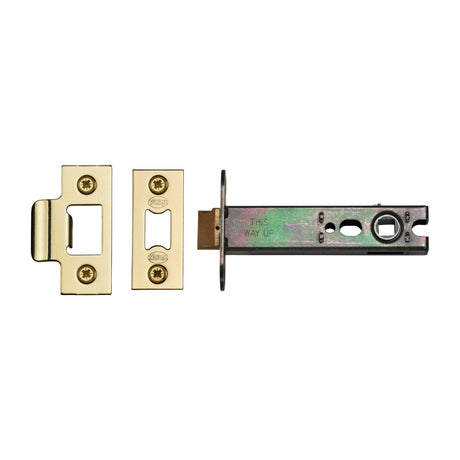 High quality image of York Security - Architectural Tubular Latch 4" - Polished Brass | Sku. ykal4n-pb | available to order from Trade Door Handles in Kendal.