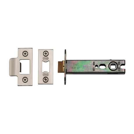 High quality image of York Security - Architectural Tubular Latch 4" - Satin Chrome / Nickel Finish | Sku. ykal4n-sn-sc | available to order from Trade Door Handles in Kendal.