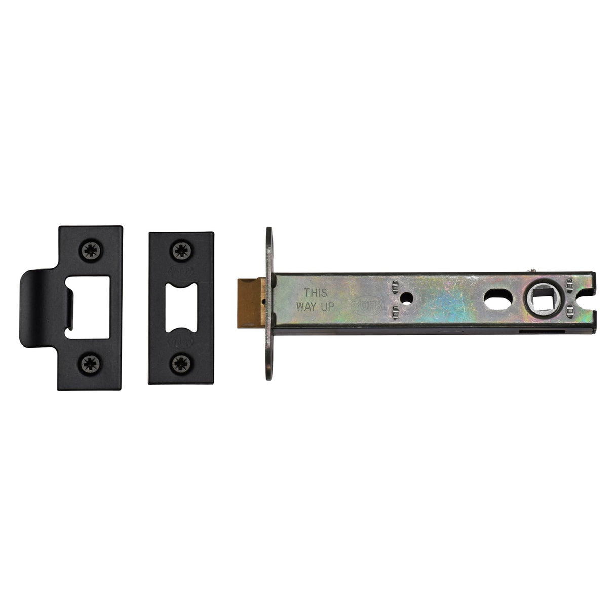 High quality image of York Security - Architectural Tubular Latch 5" - Matt Black | Sku. ykal5n-blk | available to order from Trade Door Handles in Kendal.