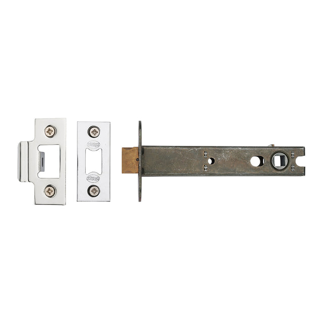 High quality image of York Security - Architectural Tubular Latch 5" - Polished Chrome / Polished Nickel | Sku. ykal5n-pc-pn | available to order from Trade Door Handles in Kendal.