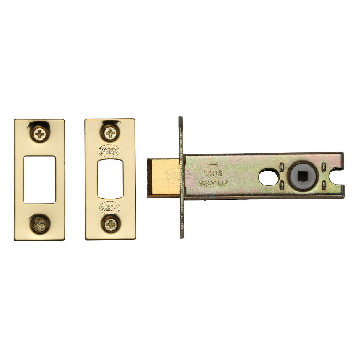 High quality image of the York Security Architechtural Tubular Bathroom Deadbolt Nickel & Brass Finish | Sku. ykbdb4-pb | Discounted prices available from Trade Door Handles