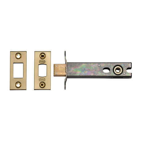 High quality image of York Security - Architectural Tubular Bathroom Deadbolt 4" - Satin Brass | Sku. ykbdb4n-sb | available to order from Trade Door Handles in Kendal.