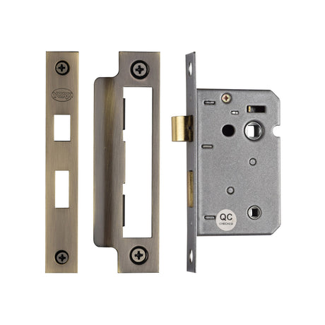 High quality image of York - Bathroom Lock 2 1/2" AT | Sku. ykbl2n-at | available to order from Trade Door Handles in Kendal.