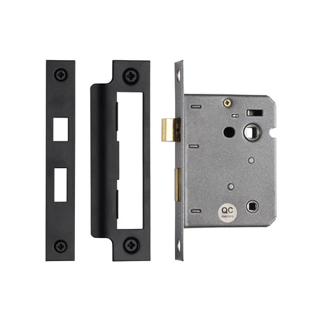 High quality image of York - Bathroom Lock 3 Matt Black finish | Sku. ykbl3n-blk | available to order from Trade Door Handles in Kendal.