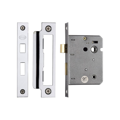 High quality image of York - Bathroom Lock 3 Polished Chrome & Polished Nickel | Sku. ykbl3n-pc-pn | available to order from Trade Door Handles in Kendal.
