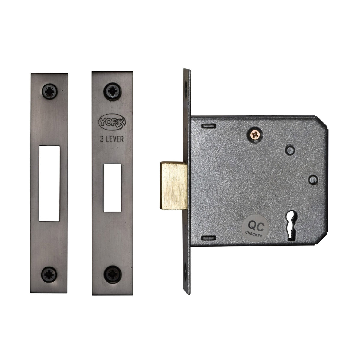 High quality image of York Security - 3" Deadlock 3 Lever - Matt Bronze | Sku. ykdl33n-mb | available to order from Trade Door Handles in Kendal.