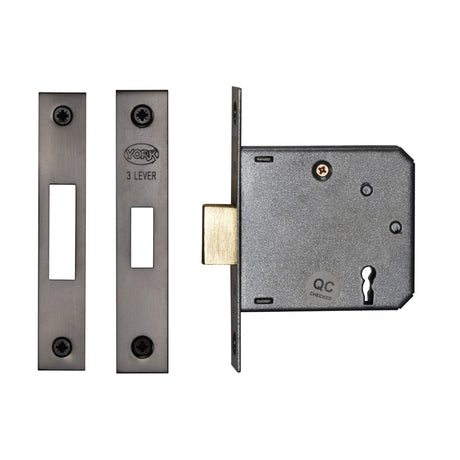 High quality image of York Security - 3" Deadlock 3 Lever - Matt Bronze | Sku. ykdl33n-mb | available to order from Trade Door Handles in Kendal.