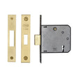 High quality image of York Security - 3" Deadlock 3 Lever - Satin Brass | Sku. ykdl33n-sb | available to order from Trade Door Handles in Kendal.