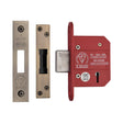High quality image of York Security - British Standard 5 Lever Deadlock 2 1/2" - Antique Brass | Sku. ykdlbs52n-at | available to order from Trade Door Handles in Kendal.