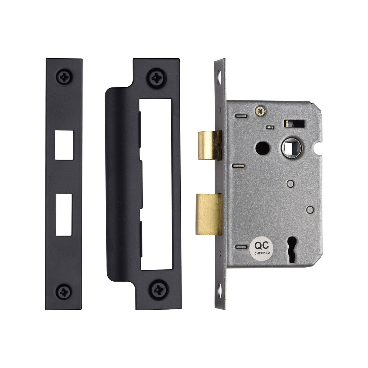 High quality image of York - 3 Lever Sash Lock 2 1/2" BLK | Sku. yksl32n-blk | available to order from Trade Door Handles in Kendal.