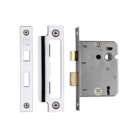 High quality image of York - 3 Lever Sash Lock 3" PC&PN | Sku. yksl33n-pc-pn | available to order from Trade Door Handles in Kendal.
