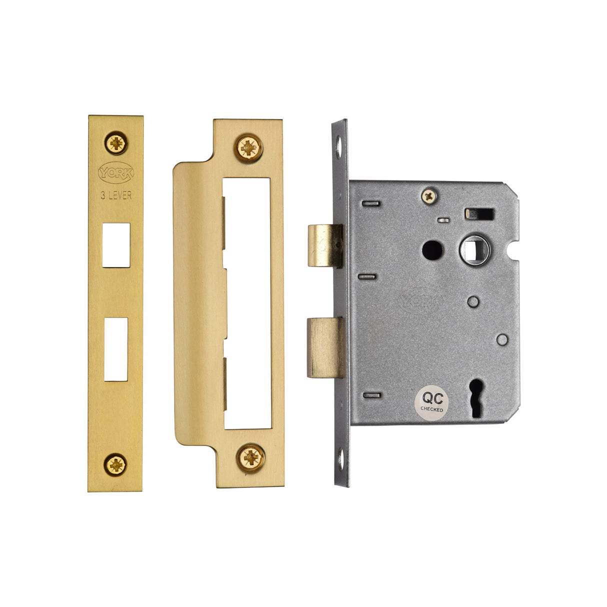 High quality image of York - 3 Lever Sash Lock 3" SB | Sku. yksl33n-sb | available to order from Trade Door Handles in Kendal.