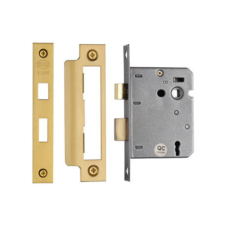 High quality image of York - 3 Lever Sash Lock 3" SB | Sku. yksl33n-sb | available to order from Trade Door Handles in Kendal.